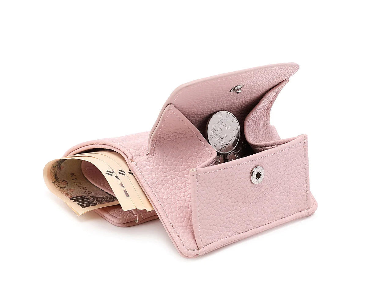 Portefeuille femme compact en simili cuir grainé avec protection RFID — photo 6