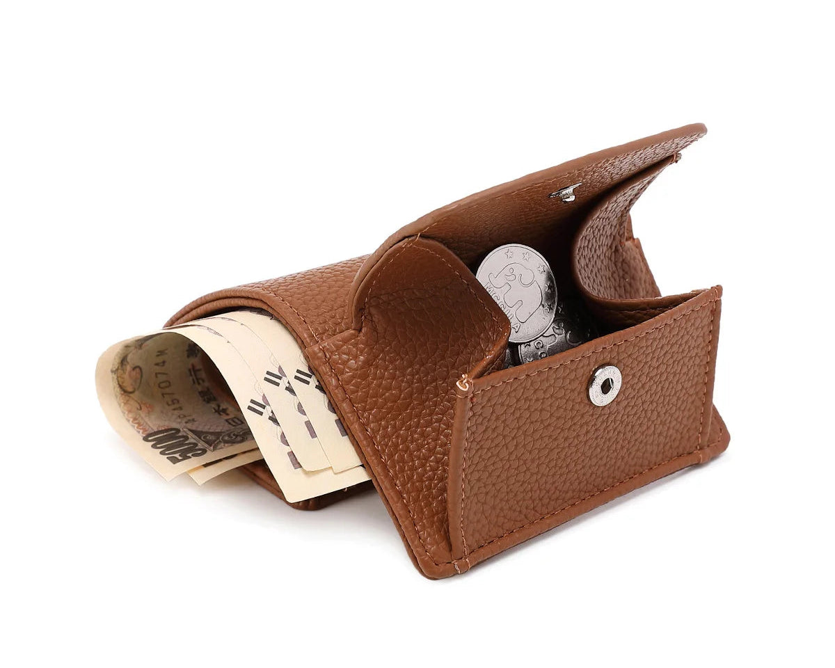 Portefeuille femme compact en simili cuir grainé avec protection RFID — photo 8