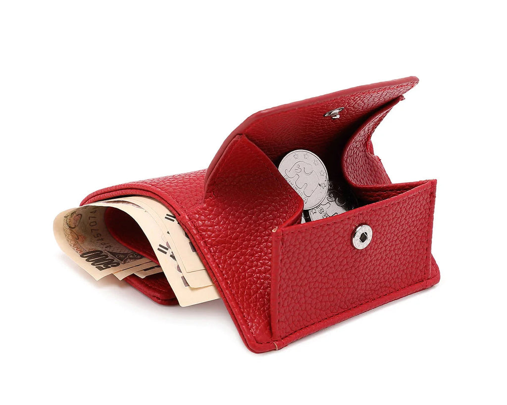 Portefeuille femme compact en simili cuir grainé avec protection RFID — photo 9