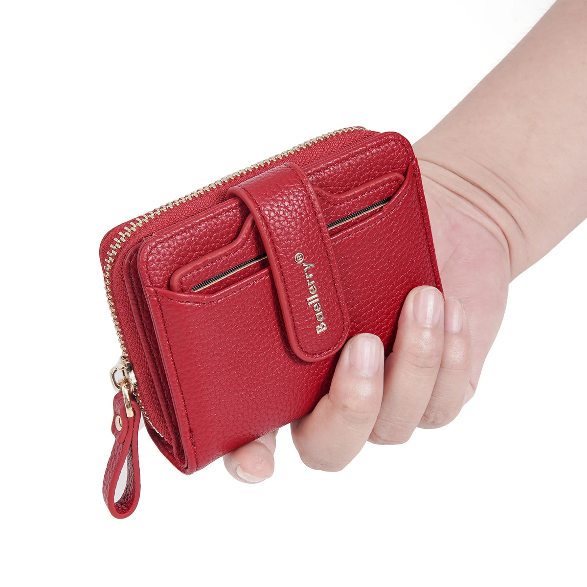Portefeuille femme compact zippé en cuir PU RFID avec porte-cartes et poche monnaie — photo 1