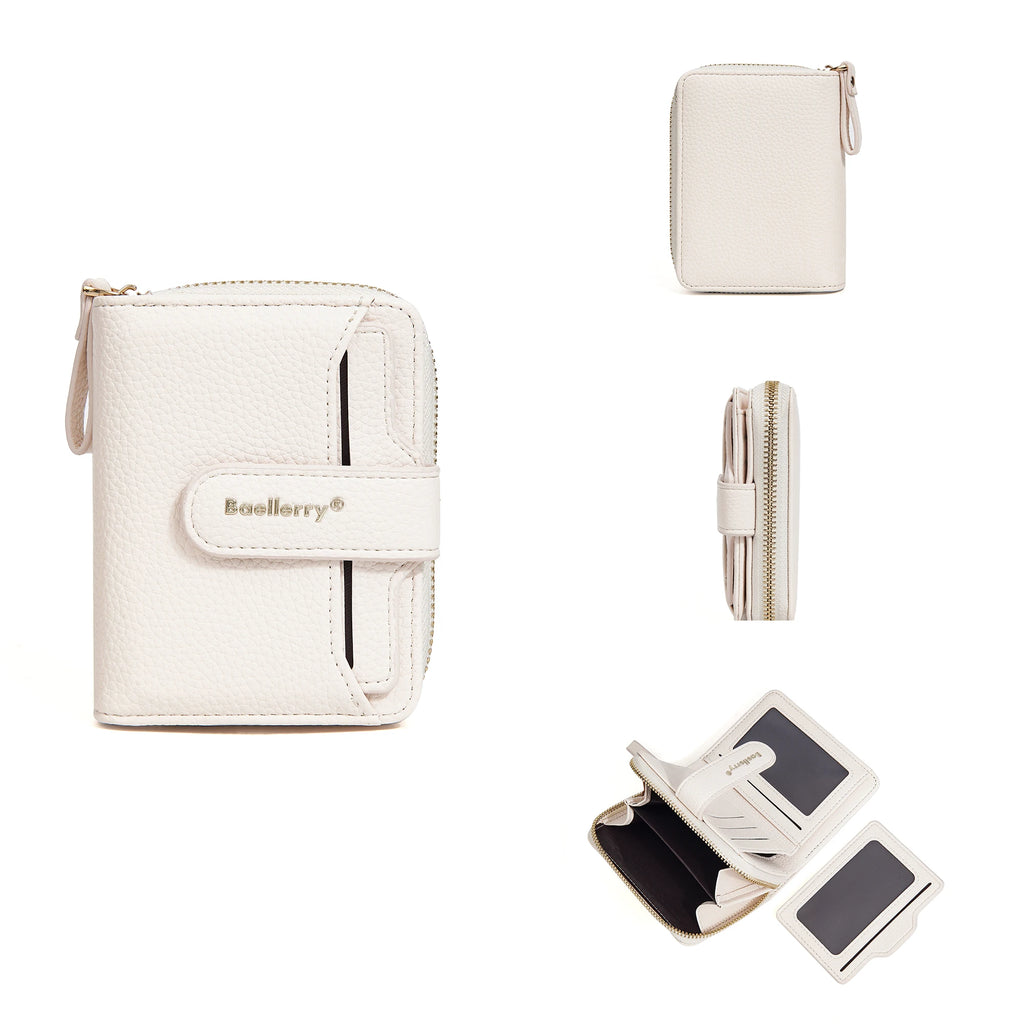 Portefeuille femme compact zippé en cuir PU RFID avec porte-cartes et poche monnaie — photo 14