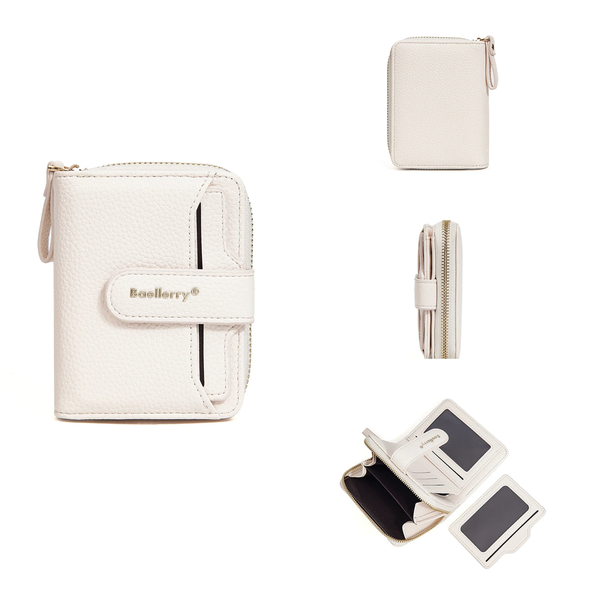 Portefeuille femme compact zippé en cuir PU RFID avec porte-cartes et poche monnaie — photo 14
