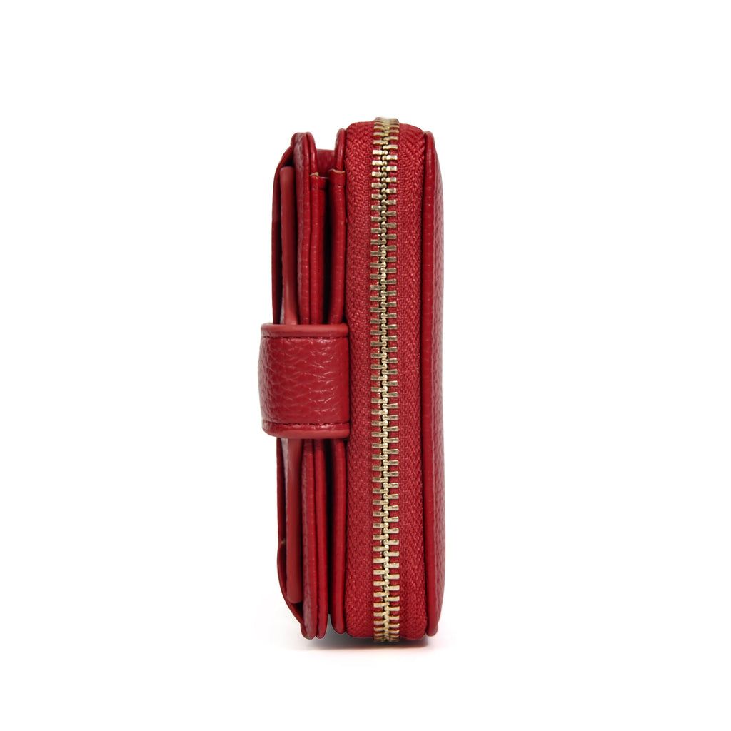 Portefeuille femme compact zippé en cuir PU RFID avec porte-cartes et poche monnaie — photo 4