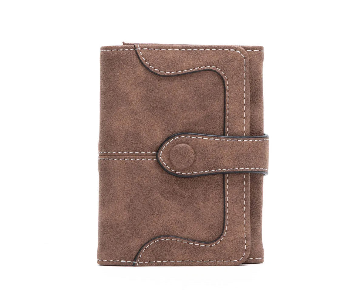 Portefeuille femme compact vintage en cuir PU avec rabat, zip et grande capacité — photo 10