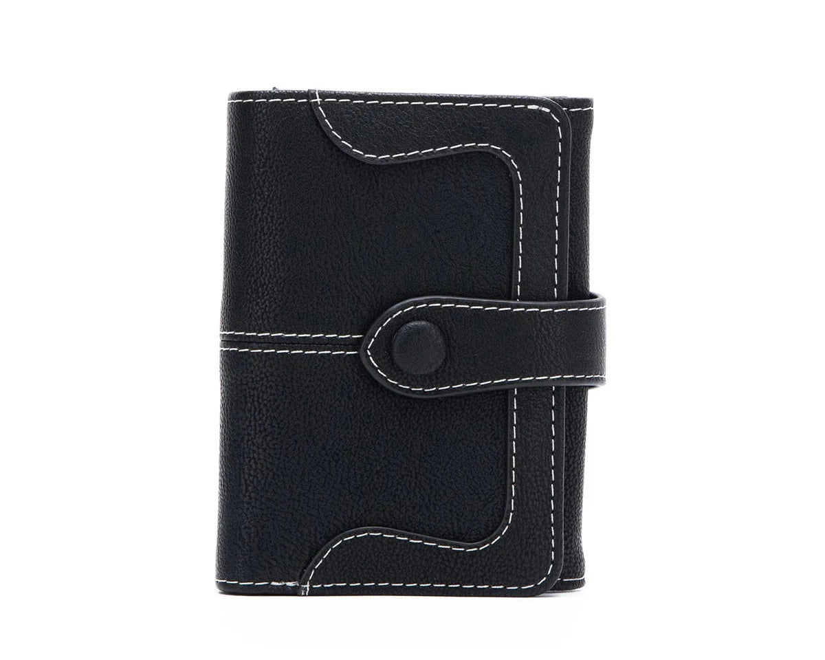 Portefeuille femme compact vintage en cuir PU avec rabat, zip et grande capacité — photo 12