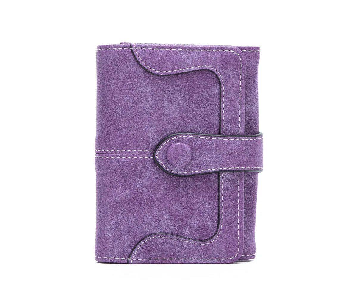 Portefeuille femme compact vintage en cuir PU avec rabat, zip et grande capacité — photo 14