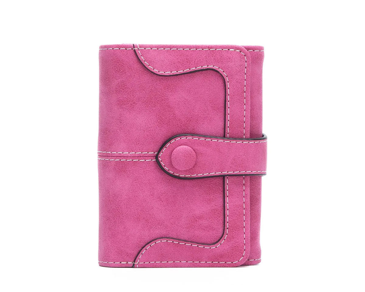 Portefeuille femme compact vintage en cuir PU avec rabat, zip et grande capacité — photo 8