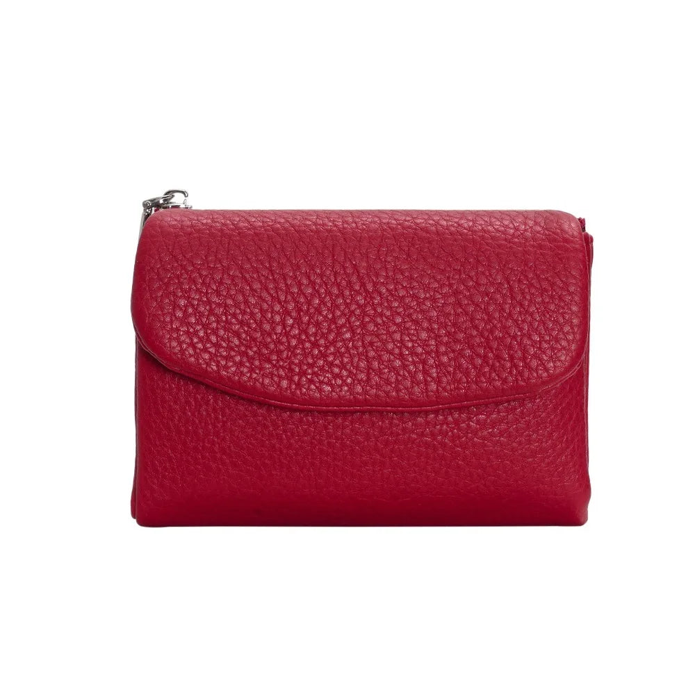Portefeuille femme compact en cuir PU souple avec fermeture zippée et porte-monnaie — photo 11 Image