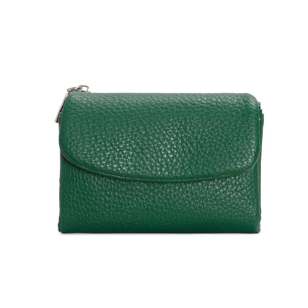 Portefeuille femme compact en cuir PU souple avec fermeture zippée et porte-monnaie — photo 3