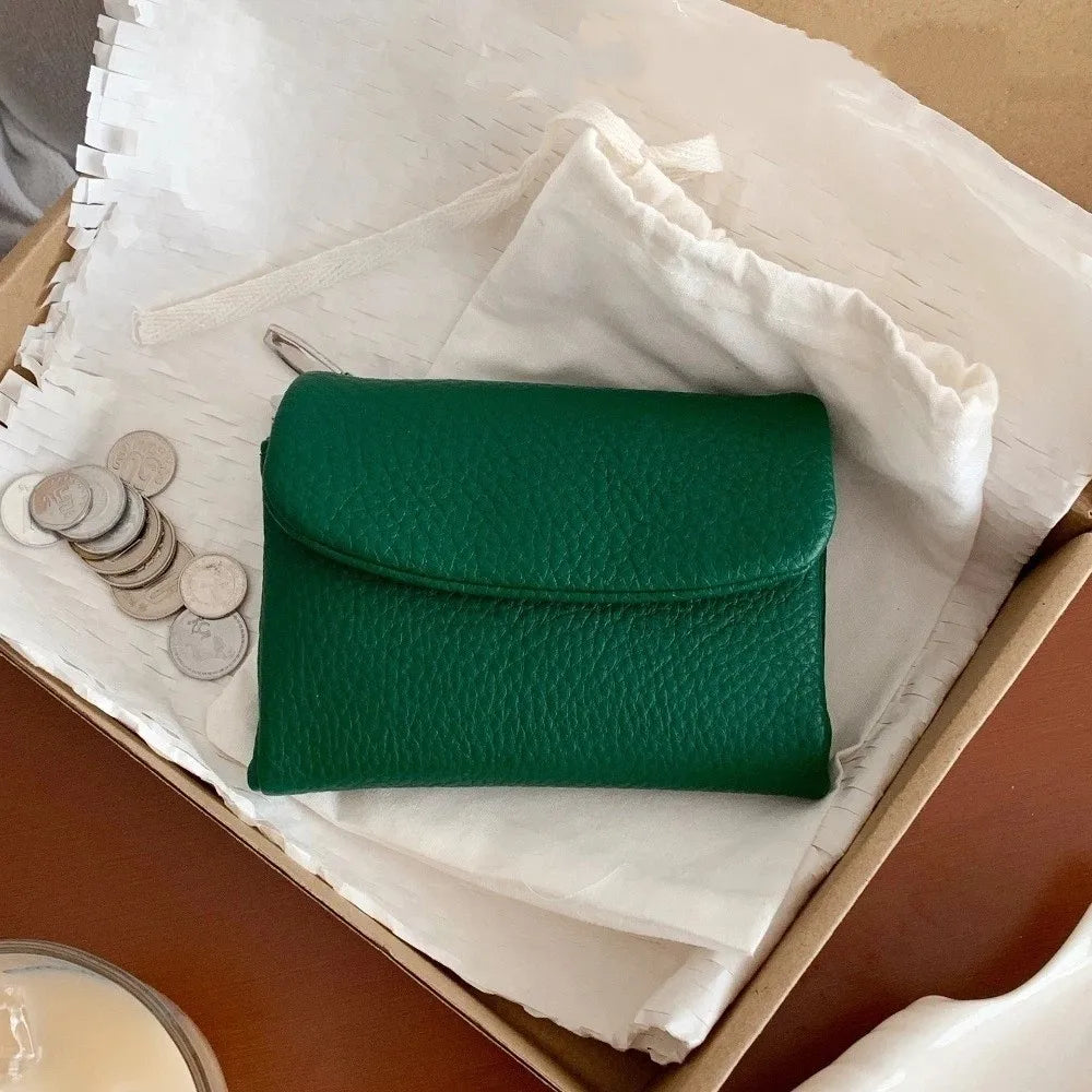 Portefeuille femme compact en cuir PU souple avec fermeture zippée et porte-monnaie — photo 5