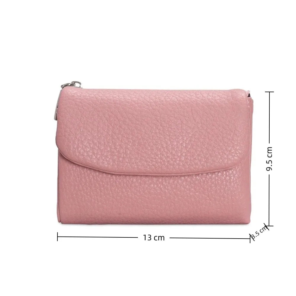 Portefeuille femme compact en cuir PU souple avec fermeture zippée et porte-monnaie — photo 6