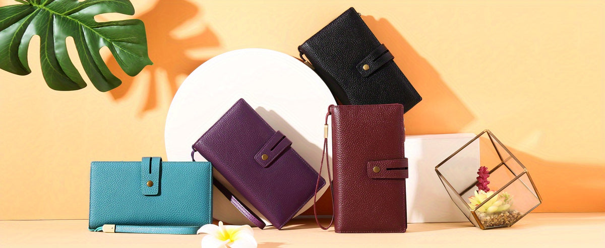 Portefeuille femme compagnon en cuir anti-RFID 17 cartes