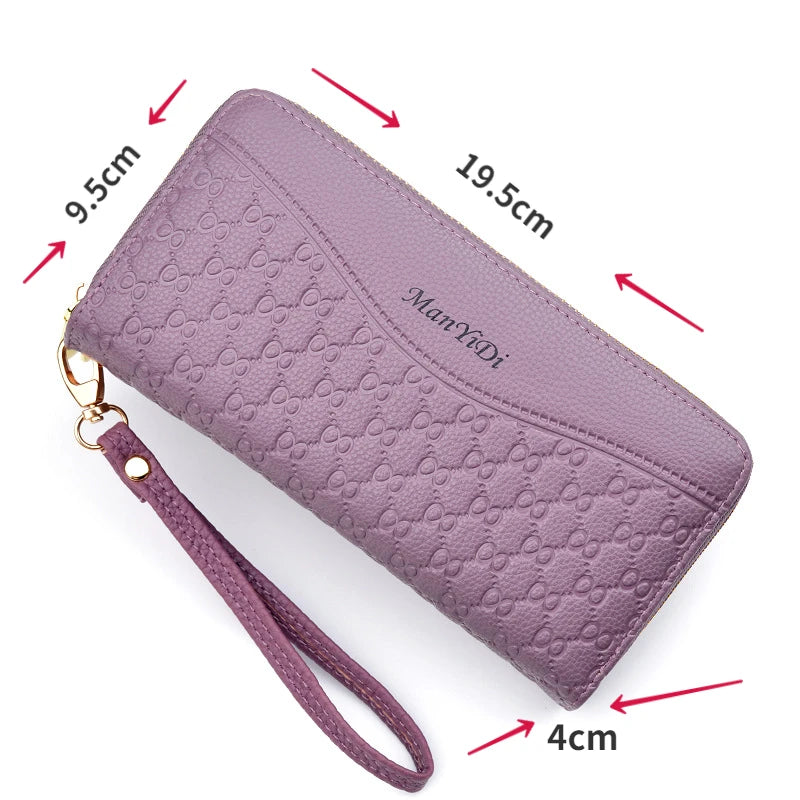 Portefeuille compagnon pour femme en cuir pu à double fermeture — photo 4