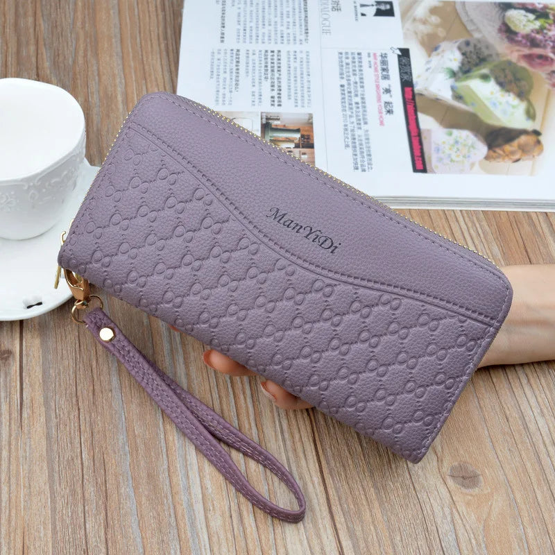 Portefeuille compagnon pour femme en cuir pu à double fermeture — photo 7