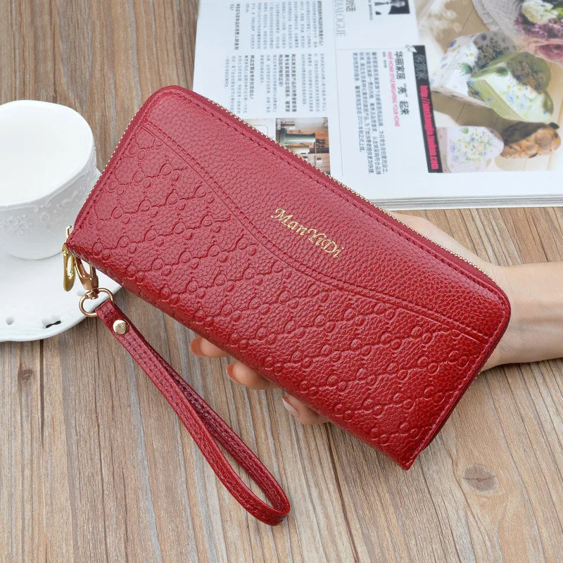 Portefeuille compagnon pour femme en cuir pu à double fermeture — photo 9