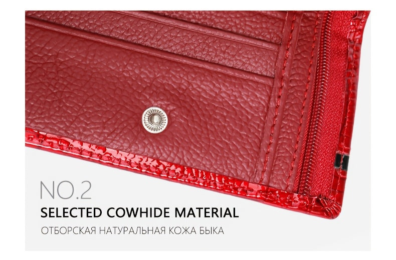 Portefeuille femme court gaufré croco, sept fentes cartes