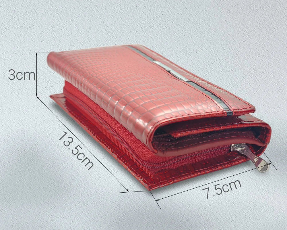Portefeuille femme en cuir véritable avec protection zippée — photo 4