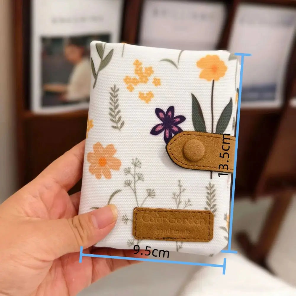 Portefeuille court femme en cuir PU imprimé floral avec zip et bouton pression — photo 7