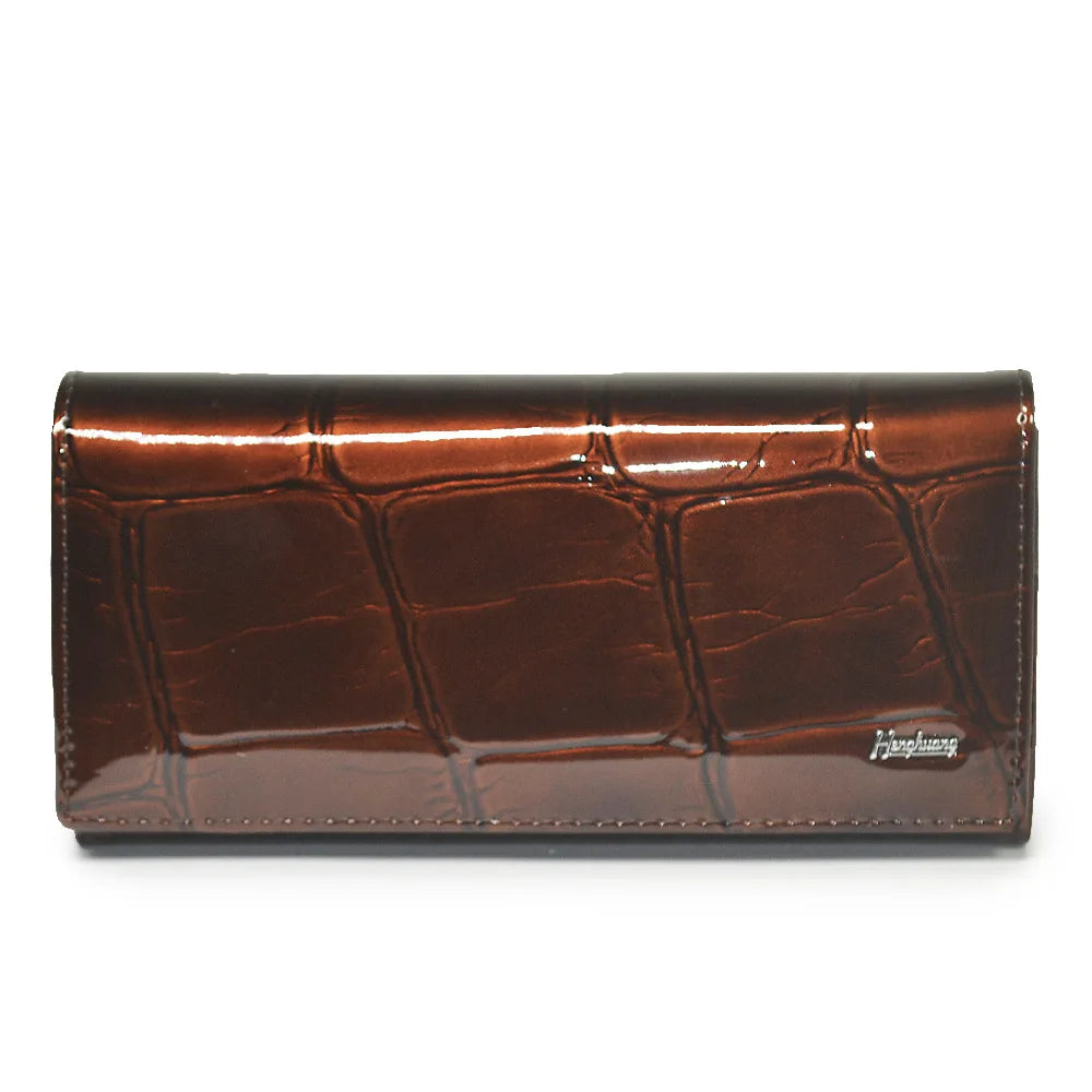 Portefeuille long en cuir véritable effet crocodile pour femme — photo 8 Image