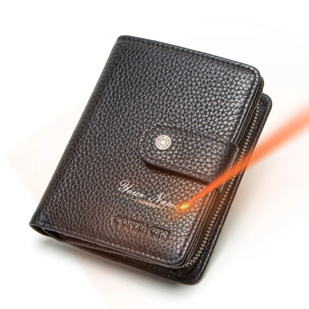 Portefeuille femme en cuir véritable avec protection RFID et porte-monnaie — photo 10