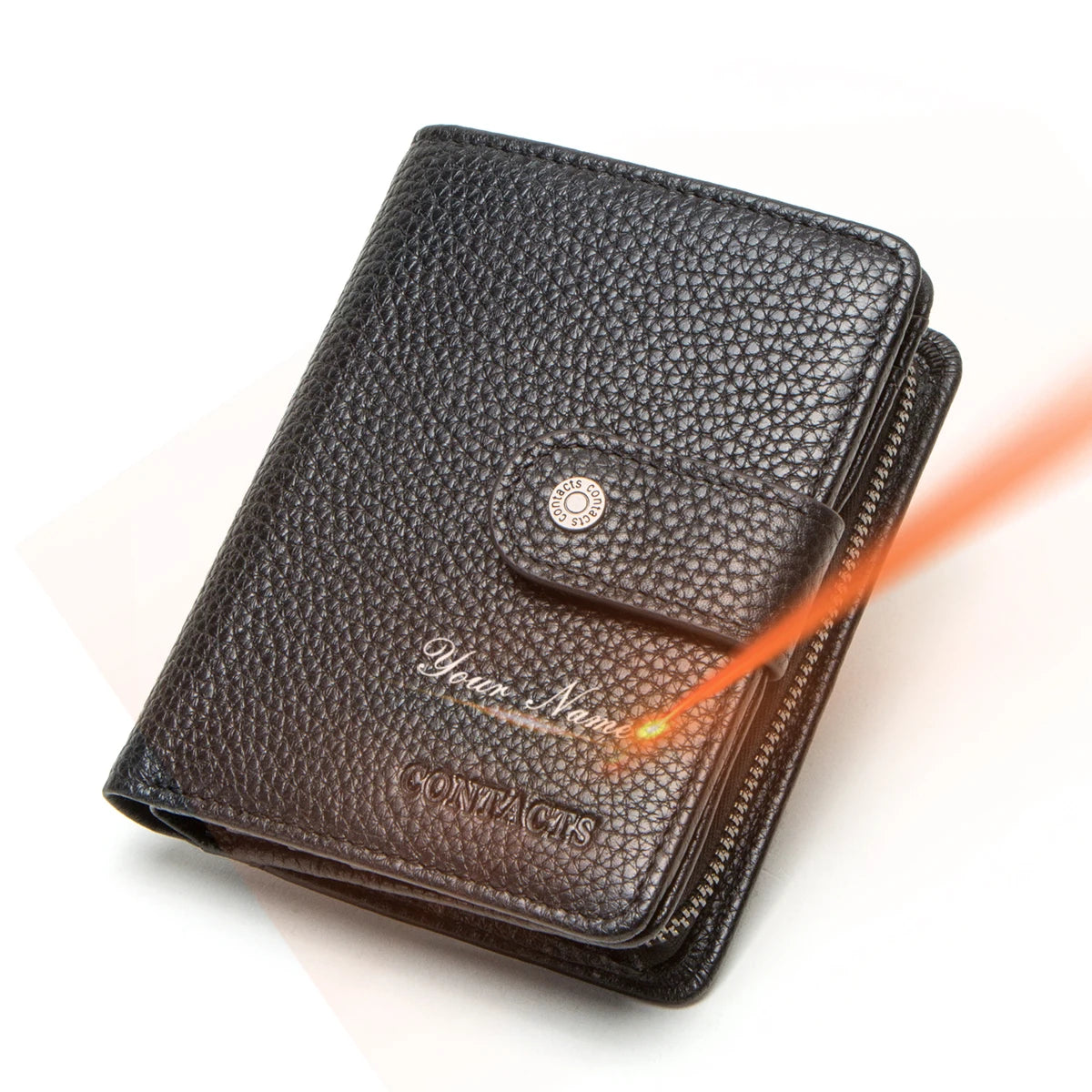 Portefeuille femme en cuir véritable avec protection RFID et porte-monnaie — photo 10