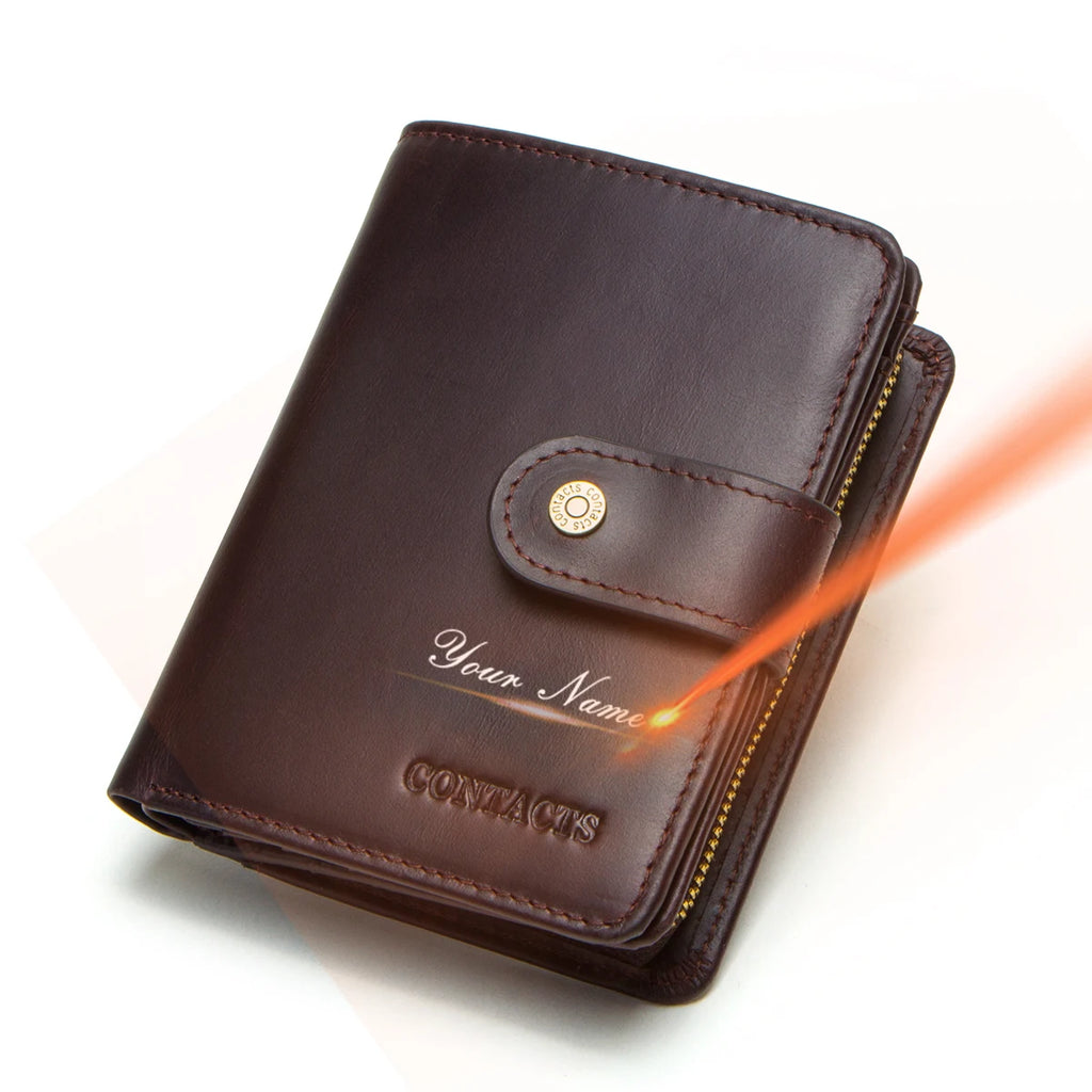 Portefeuille femme en cuir véritable avec protection RFID et porte-monnaie — photo 11