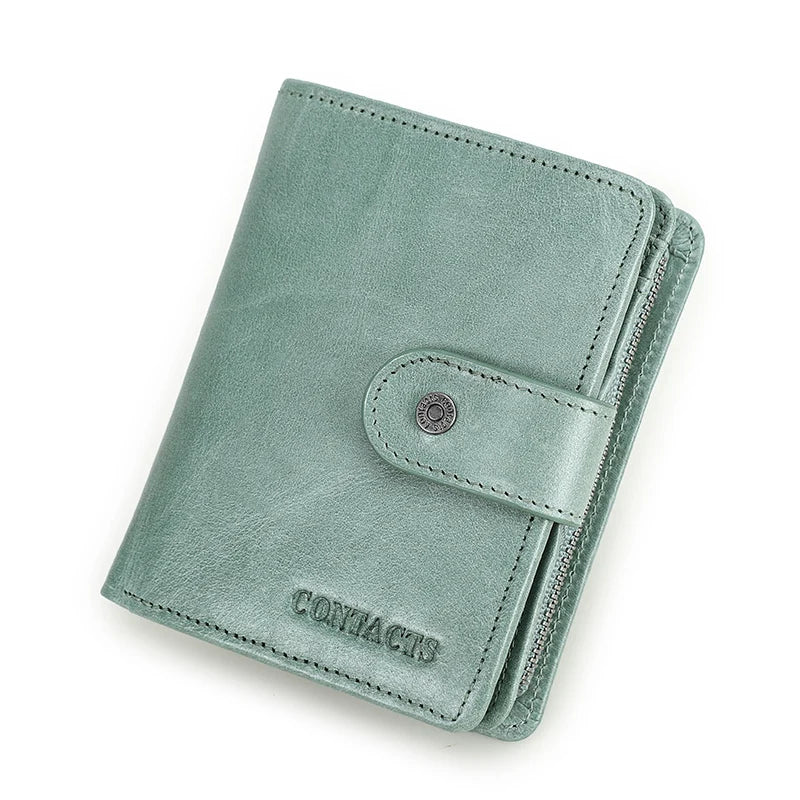 Portefeuille femme en cuir véritable avec protection RFID et porte-monnaie — photo 13