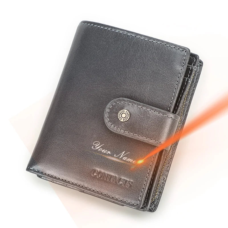 Portefeuille femme en cuir véritable avec protection RFID et porte-monnaie — photo 4