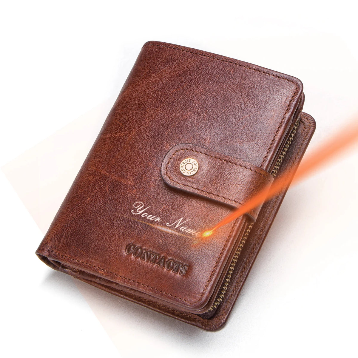 Portefeuille femme en cuir véritable avec protection RFID et porte-monnaie — photo 5