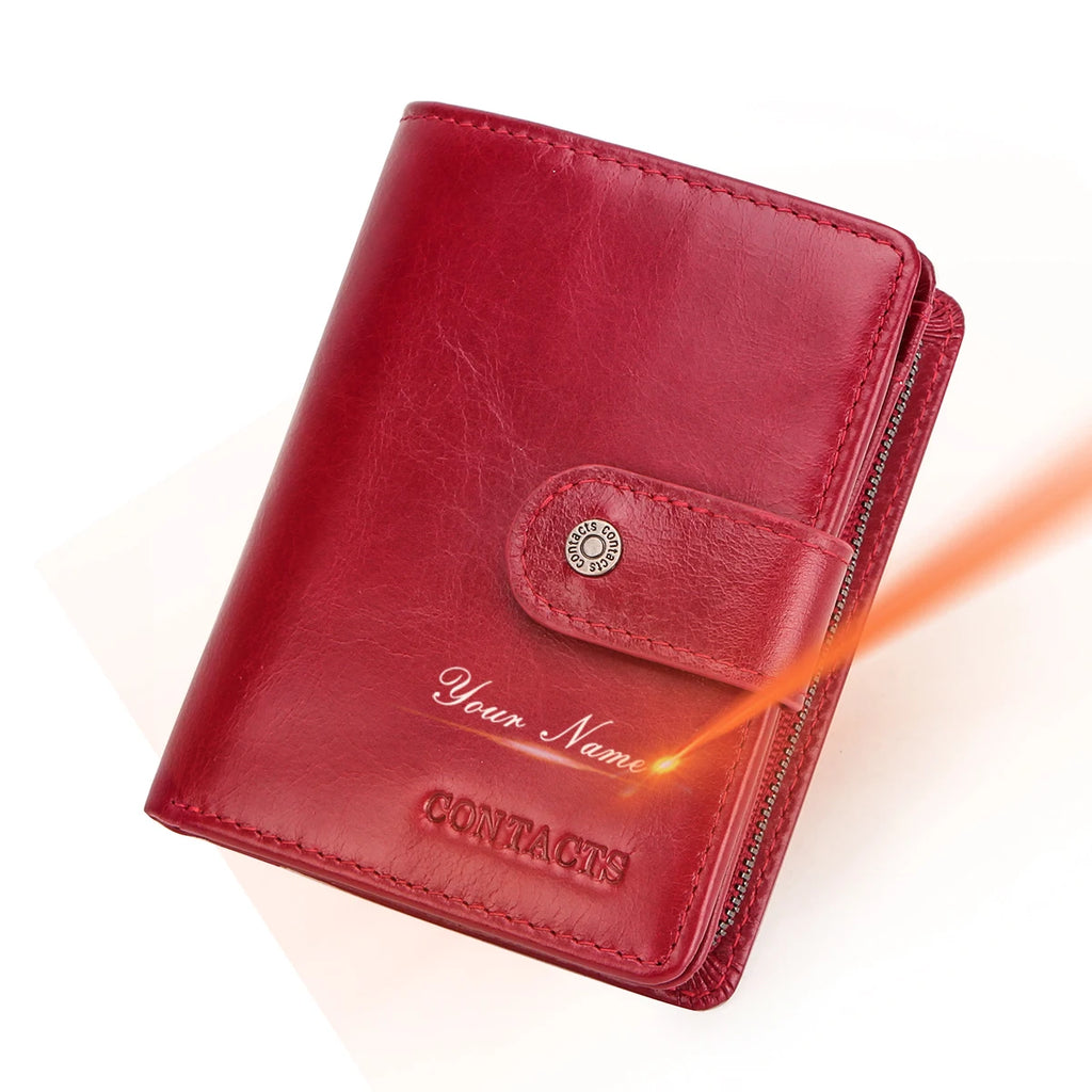 Portefeuille femme en cuir véritable avec protection RFID et porte-monnaie — photo 7