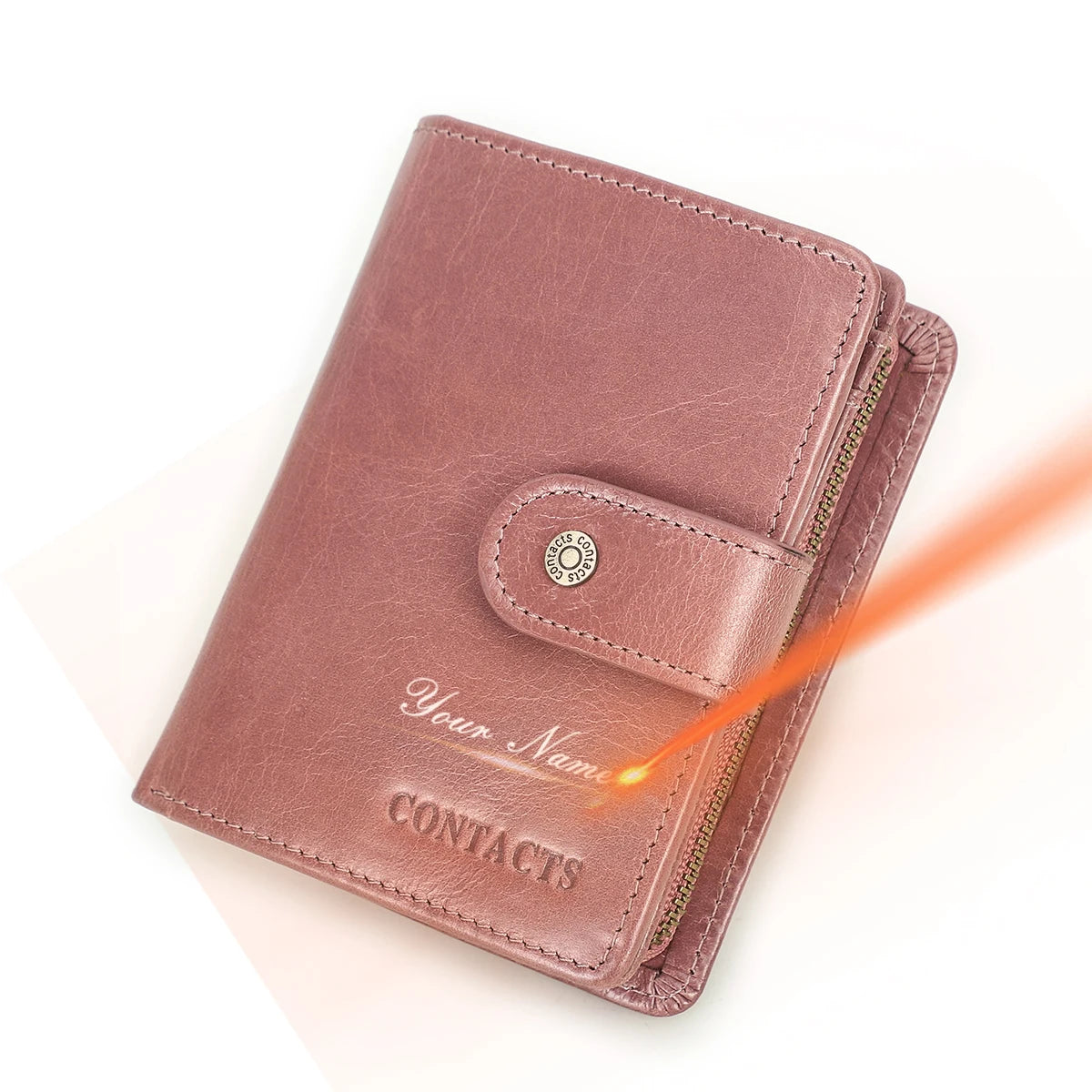 Portefeuille femme en cuir véritable avec protection RFID et porte-monnaie — photo 8