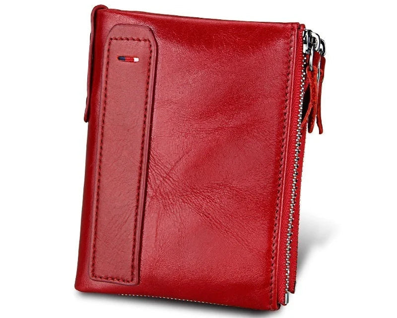 Portefeuille femme en cuir véritable vintage avec protection RFID — photo 2