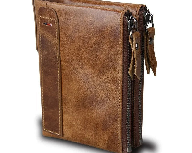 Portefeuille femme en cuir véritable vintage avec protection RFID — photo 3 Image