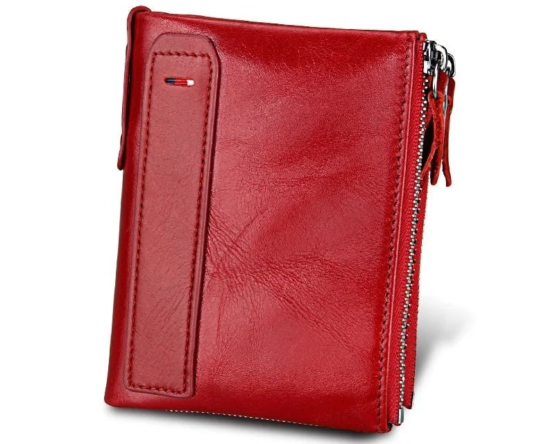 Portefeuille femme en cuir véritable vintage avec protection RFID — photo 8