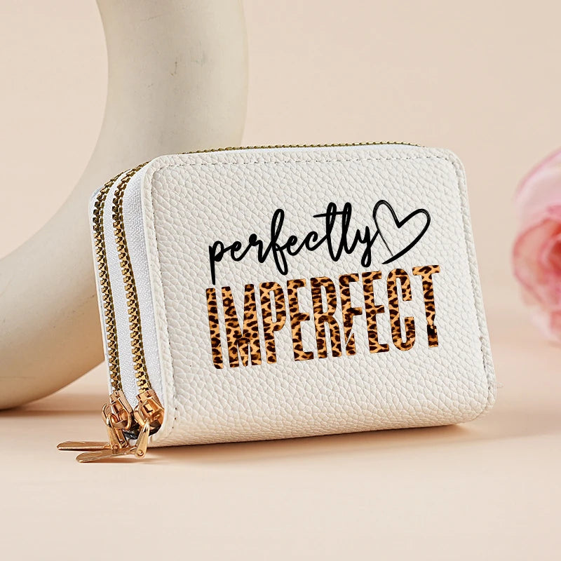 Mini portefeuille double zip pour femme avec motifs léopard et cerise — photo 4