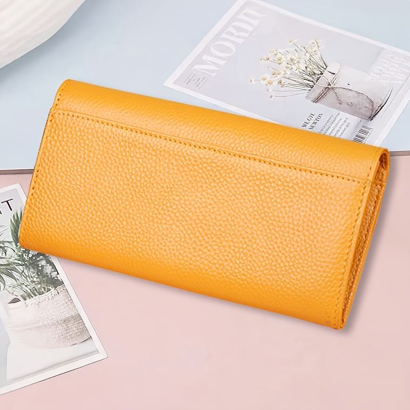 Portefeuille femme à rabat enveloppe 19 cm, sept coloris
