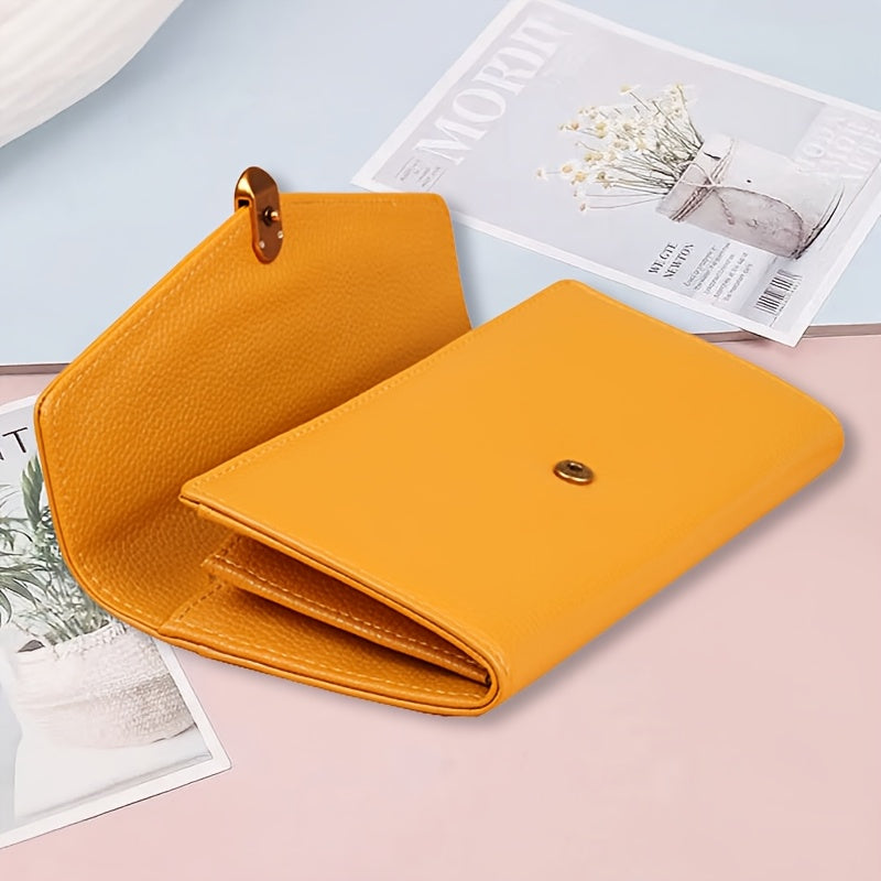 Portefeuille femme à rabat enveloppe 19 cm, sept coloris
