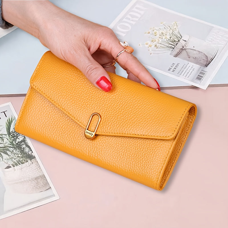 Portefeuille femme à rabat enveloppe 19 cm, sept coloris