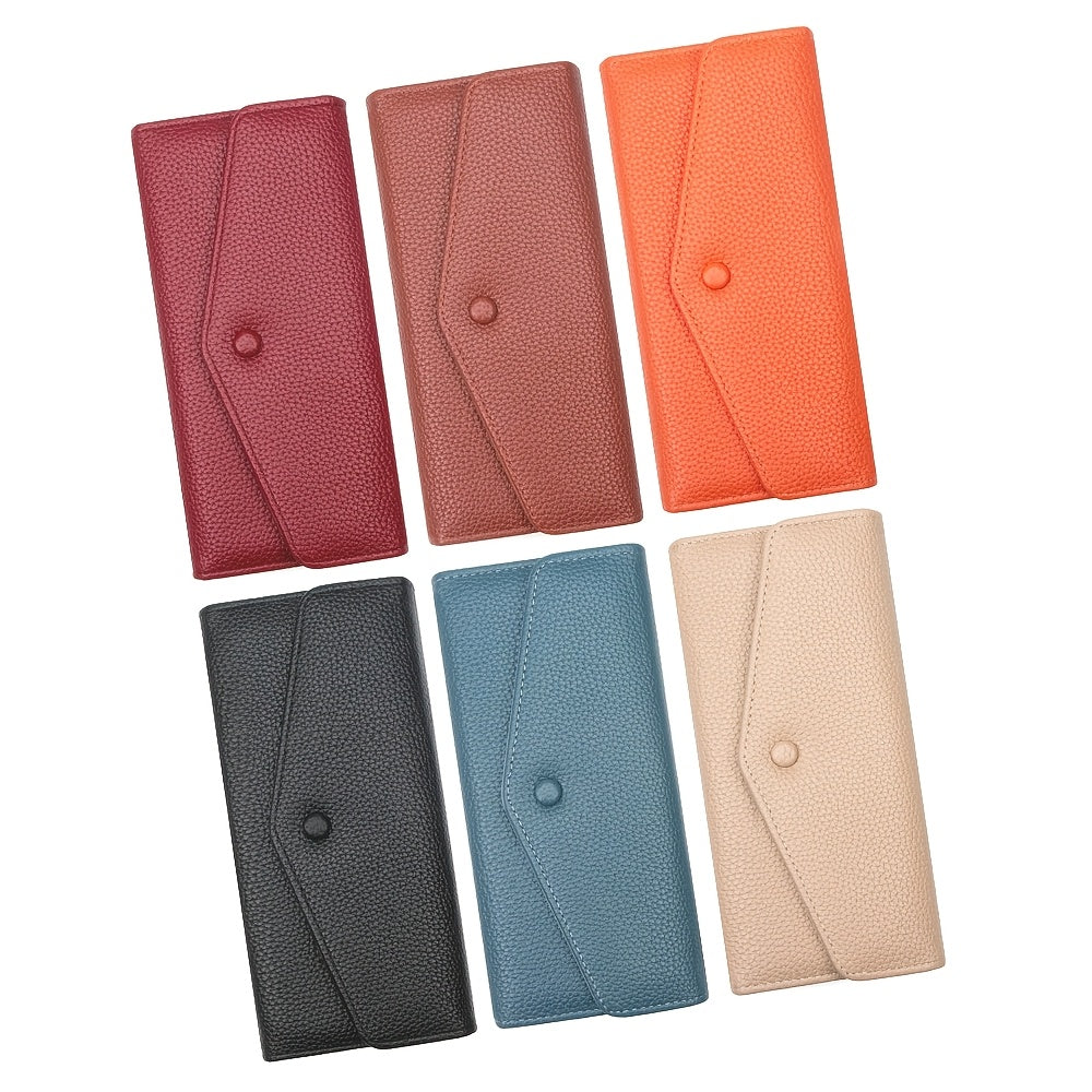 Portefeuille femme enveloppe fine à poche zippée au dos
