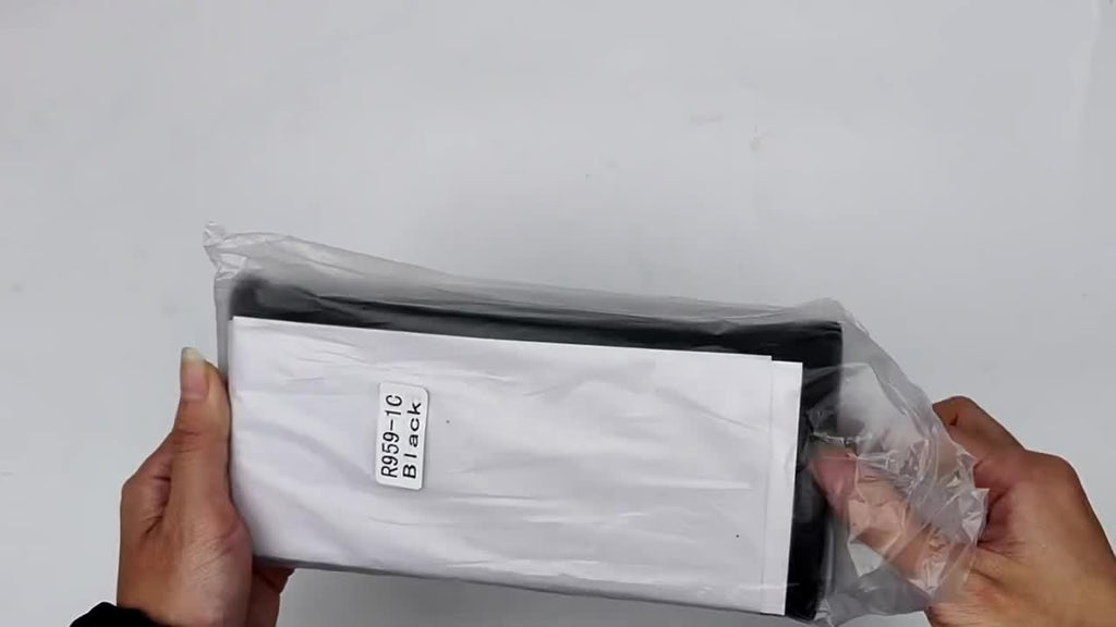 Portefeuille femme enveloppe fine à poche zippée au dos