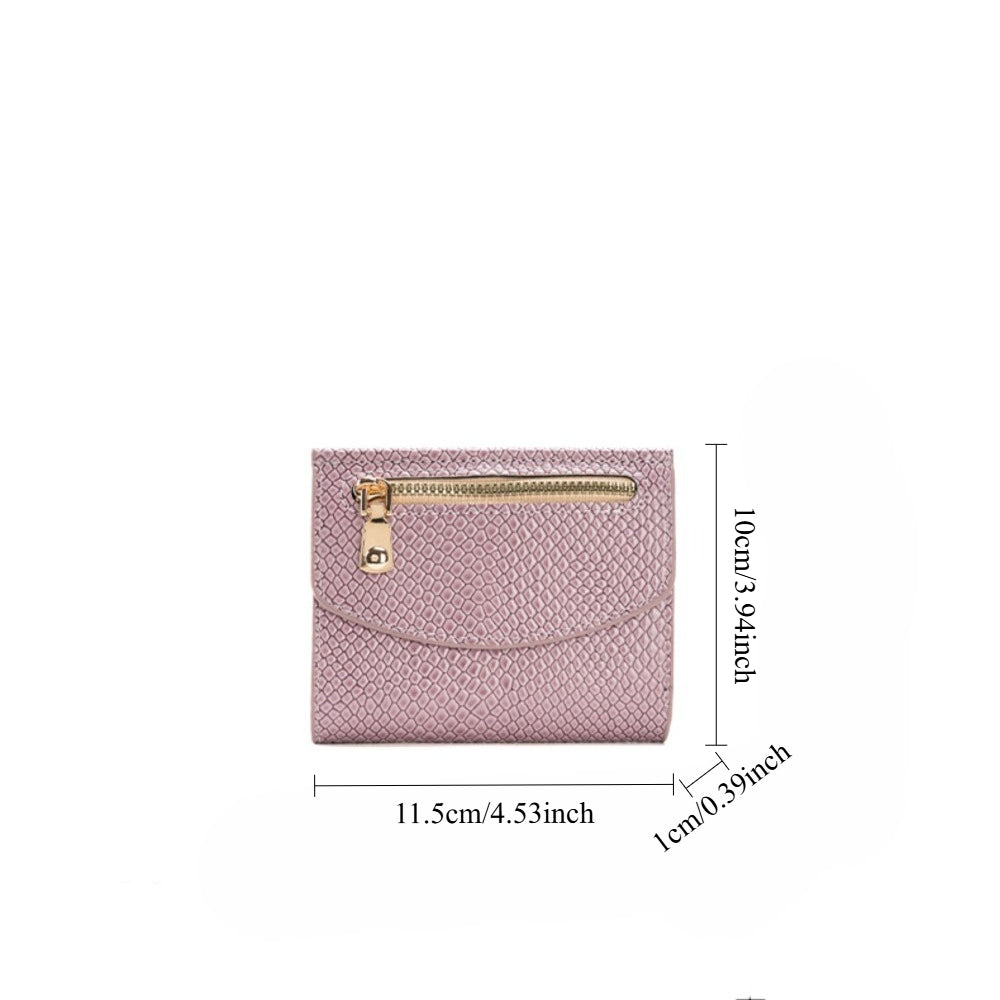 Portefeuille femme fin noir, simili grainé façon python