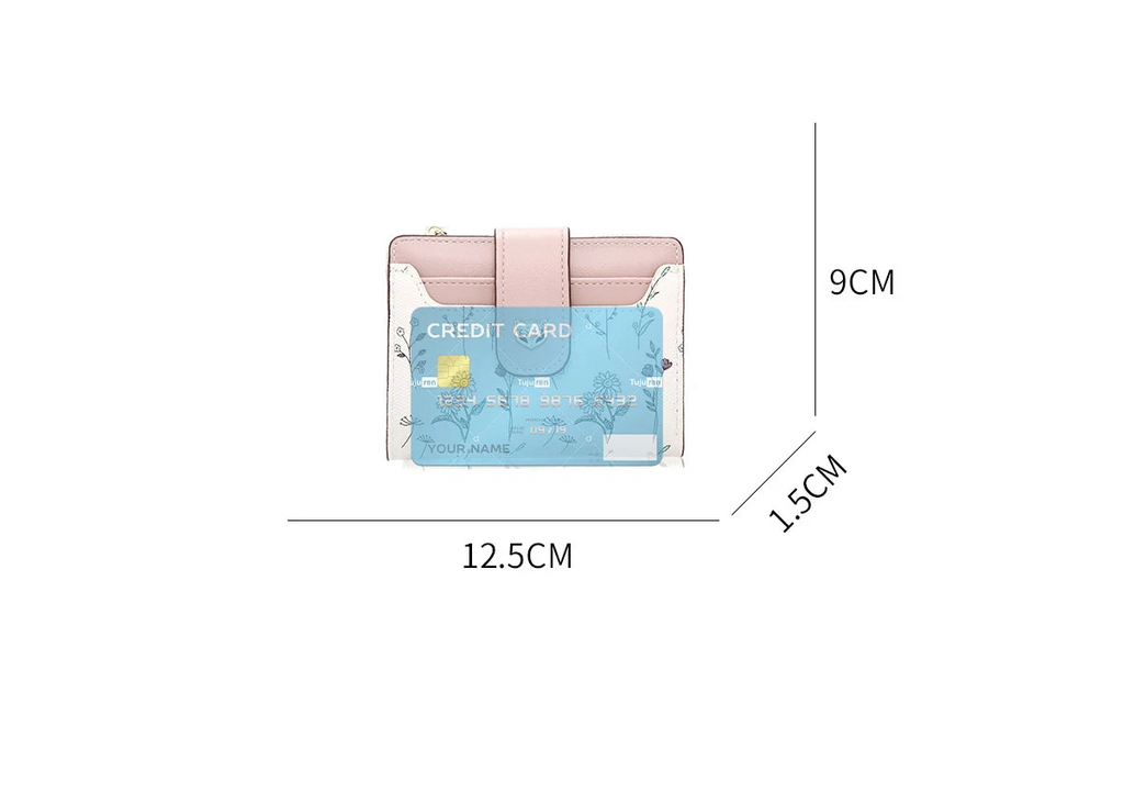 Portefeuille court en cuir PU pour femme avec motif floral élégant — photo 3