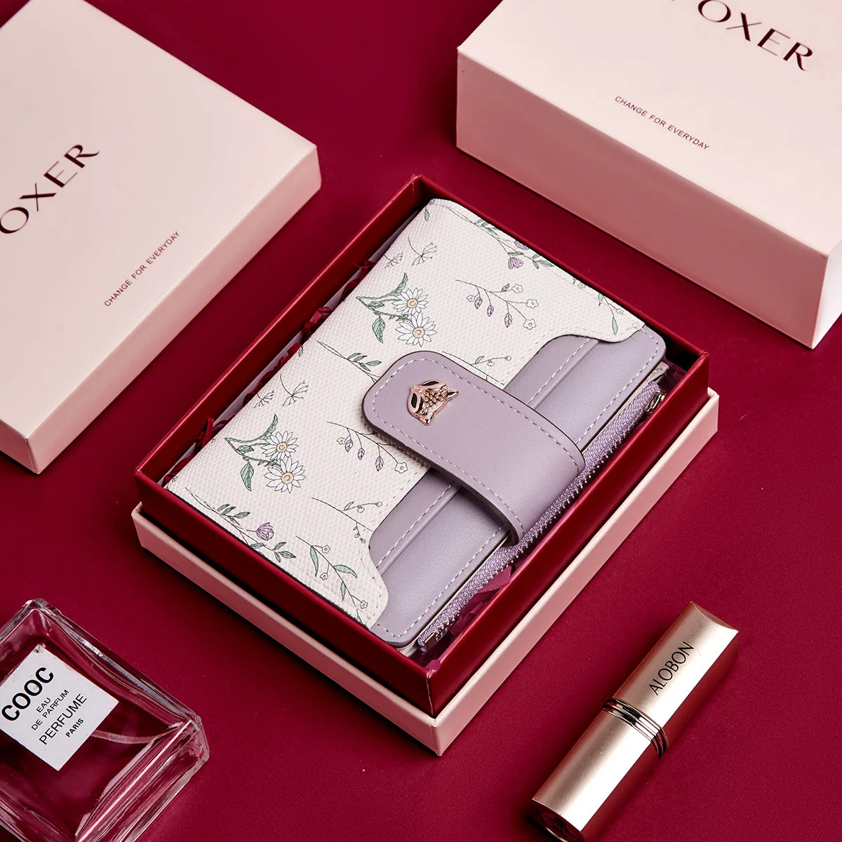 Portefeuille court en cuir PU pour femme avec motif floral élégant — photo 7