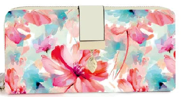 Portefeuille long pour femme en similicuir imprimé floral avec blocage RFID — photo 12