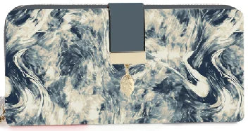Portefeuille long pour femme en similicuir imprimé floral avec blocage RFID — photo 3