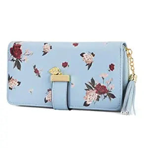 Portefeuille long pour femme en similicuir imprimé floral avec blocage RFID — photo 8