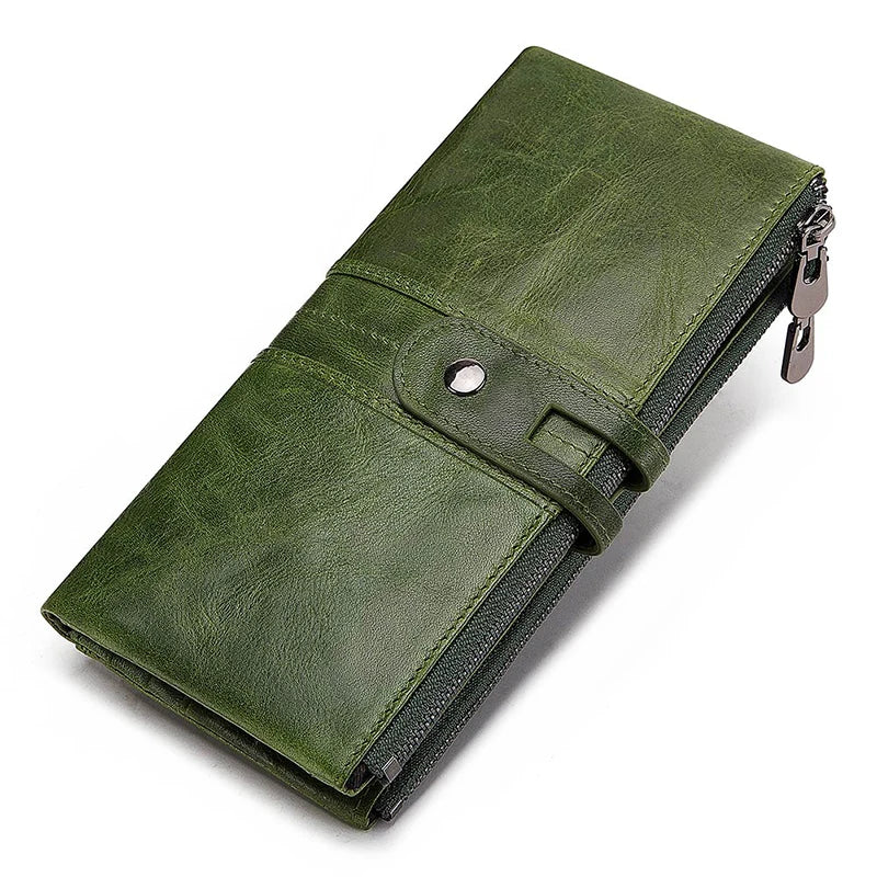 Portefeuille compagnon en cuir véritable pour femme avec protection RFID et double zip — photo 7