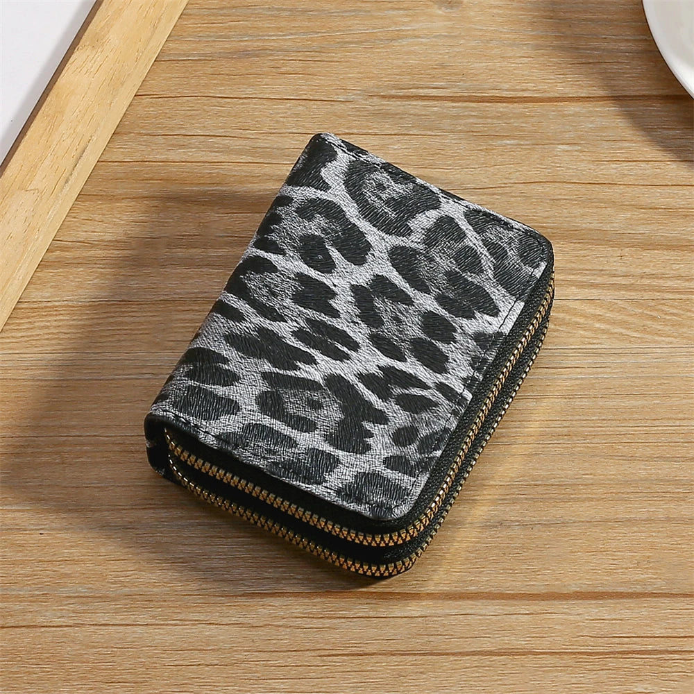 Portefeuille femme compact léopard en cuir PU avec double zip et grande capacité — photo 6