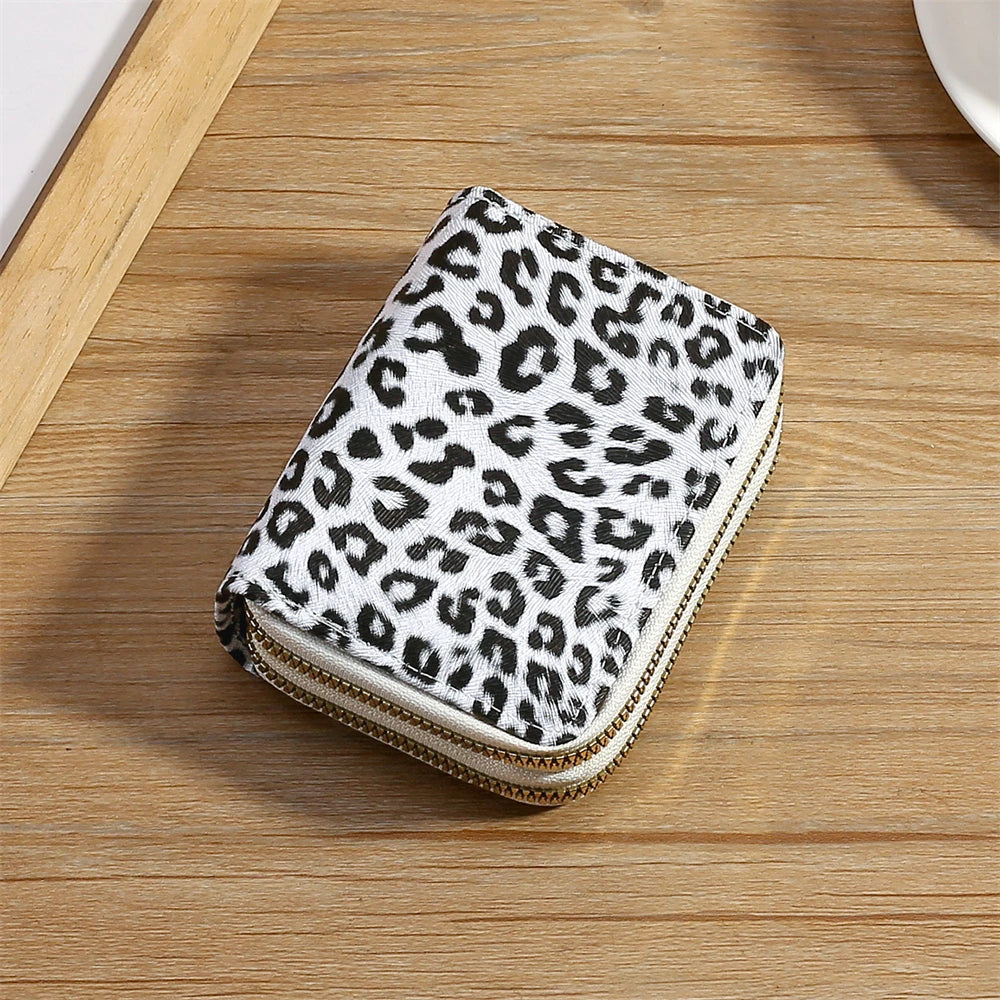 Portefeuille femme compact léopard en cuir PU avec double zip et grande capacité — photo 8