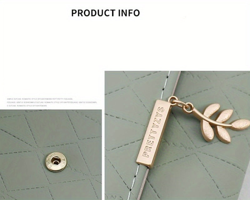 Portefeuille femme long beige, surpiqûre losange et rabat